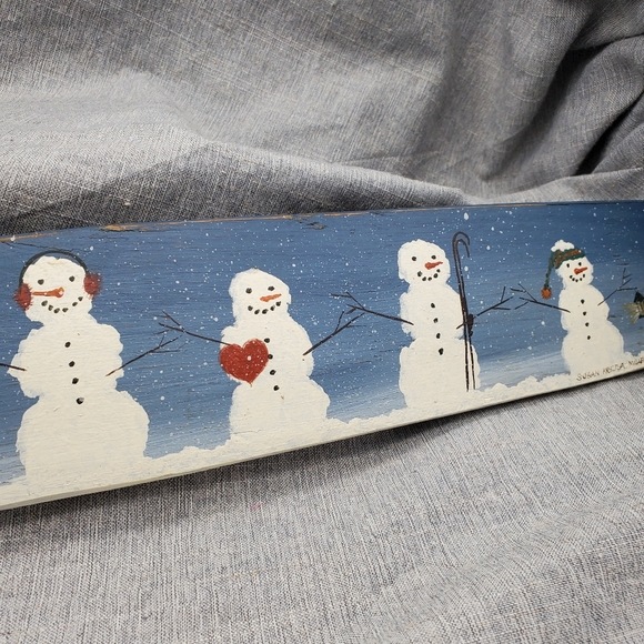 Handpainted Folkart Snowmen Wall Decor - Picture 3 of 10